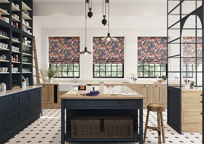 Belle Fuchsia, Indigo - Roman Blind - Image 8